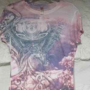 Pink V Twin/Angel Wing Motorcycle Tee